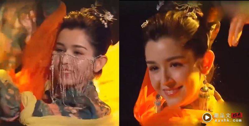 哈妮克孜凭藉节目中表演《一梦敦煌》，曼妙舞姿搭配绝美颜值让她一舞成名。（组合图／翻摄自微博）